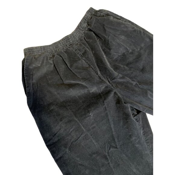 Alfred Dunner Black Corduroy Elastic Waist Ankle Length Pull On Pants Sz 14 - Picture 2 of 4